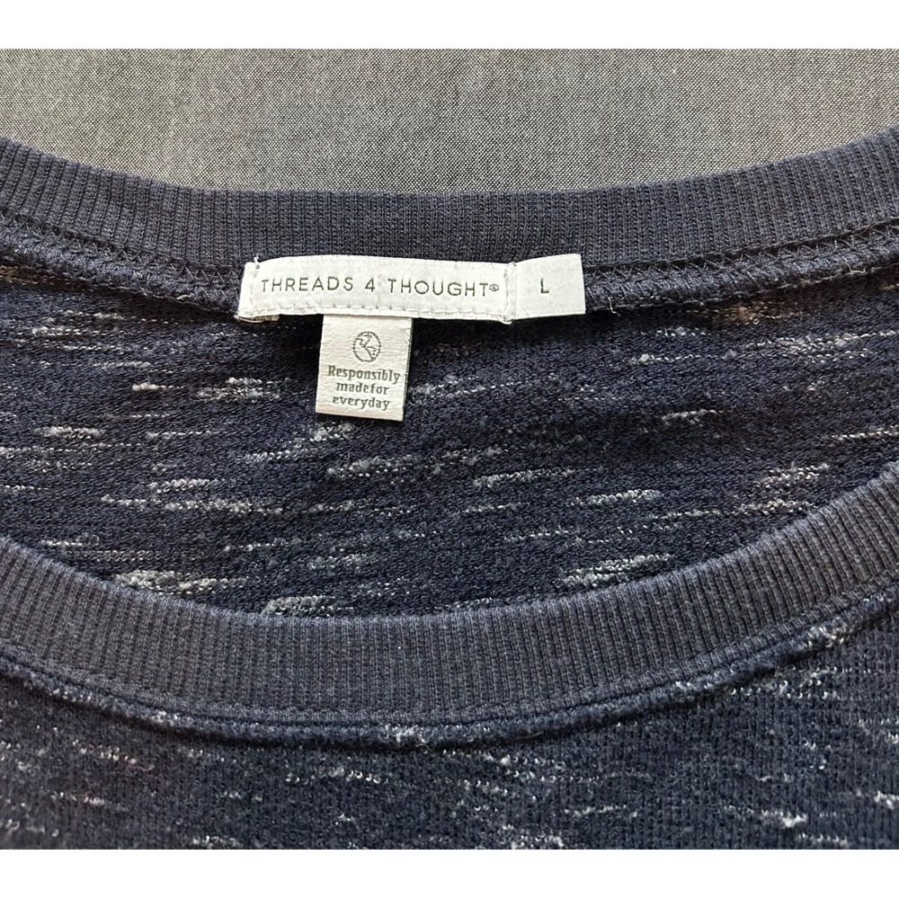 Threads 4 Thought Mens Space Dye Pullover Sweatshirt Grey Large